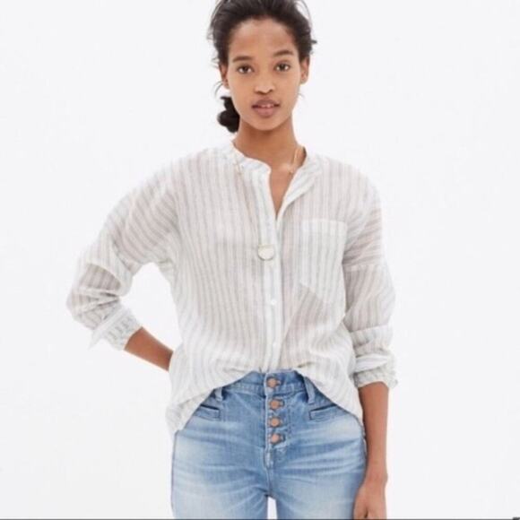 Madewell Silk Cotton/Silk Blend Button-Down Long Sleeve Women’s Size Small - Picture 1 of 7